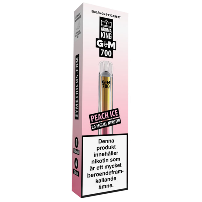 Aroma King Gem Peach Ice 20mg - Bundle E-cigg Tobax
