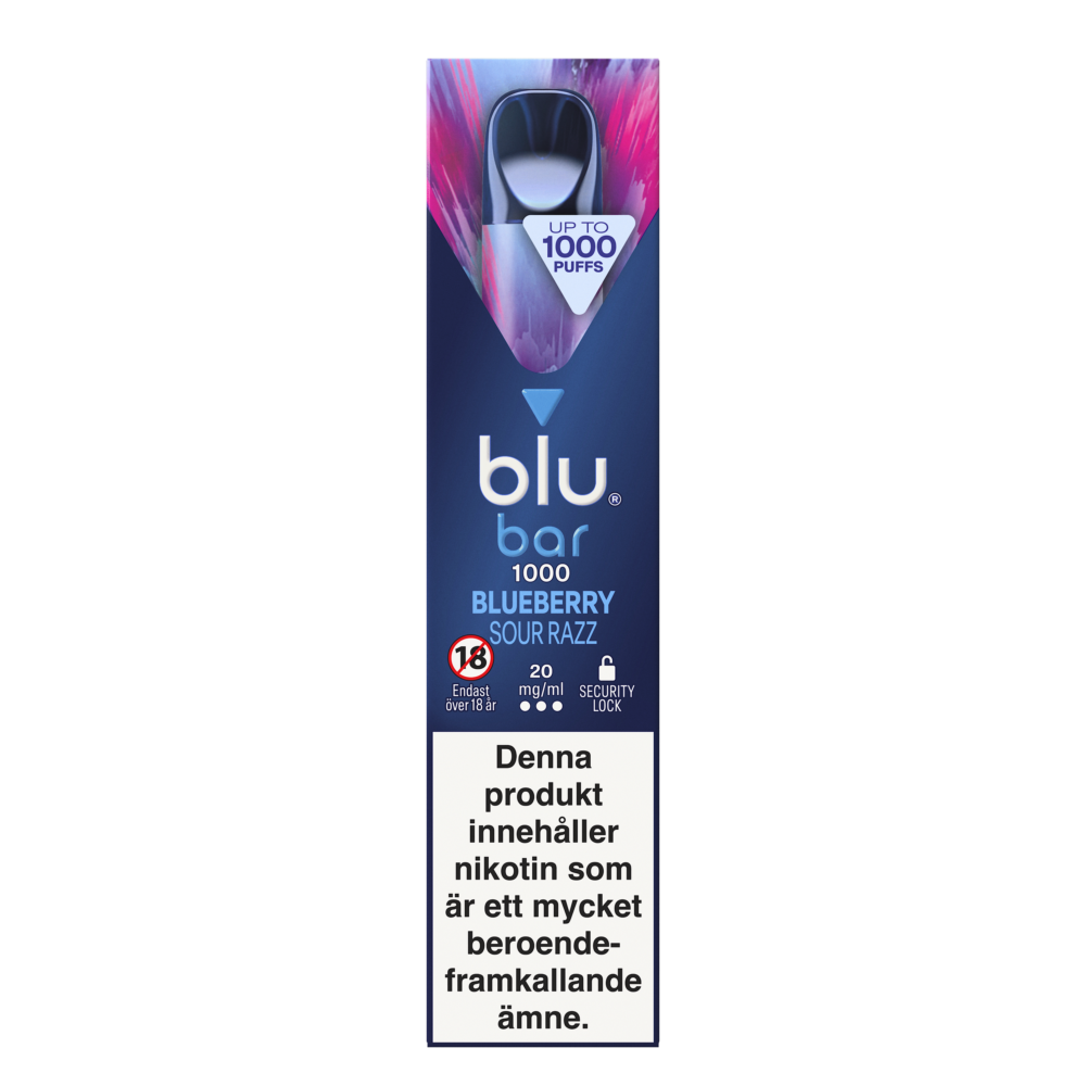 Blu Bar Blueberry Sour Razz 20mg e-cigg Tobax