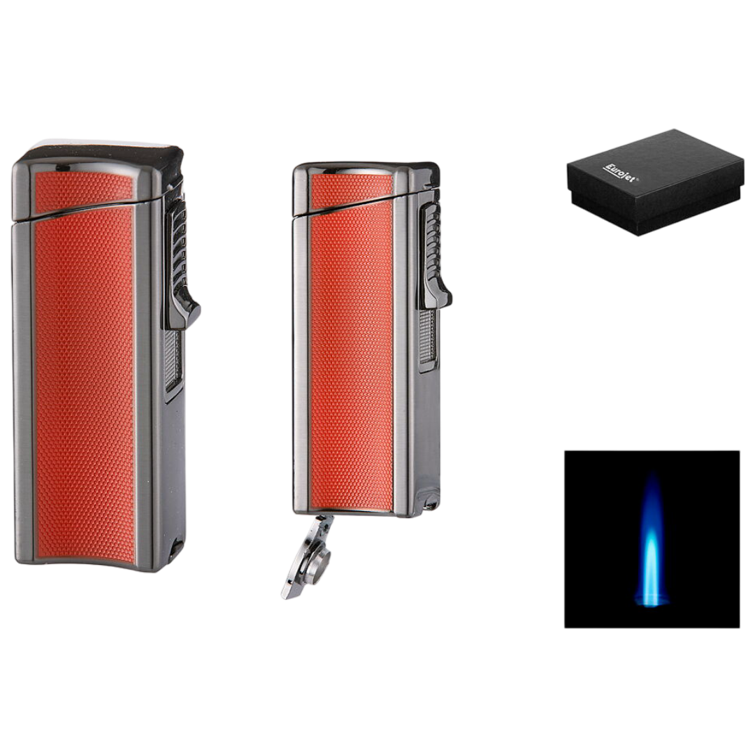 Cigarrtändare Silver/Röd Med Cigarrborr Tobax