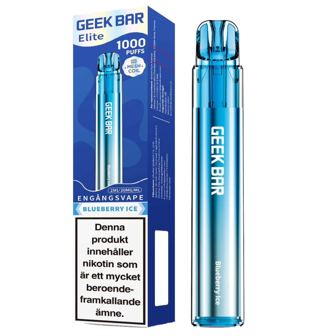 GEEK BAR Elite Blueberry Ice 20mg E-cigg Tobax