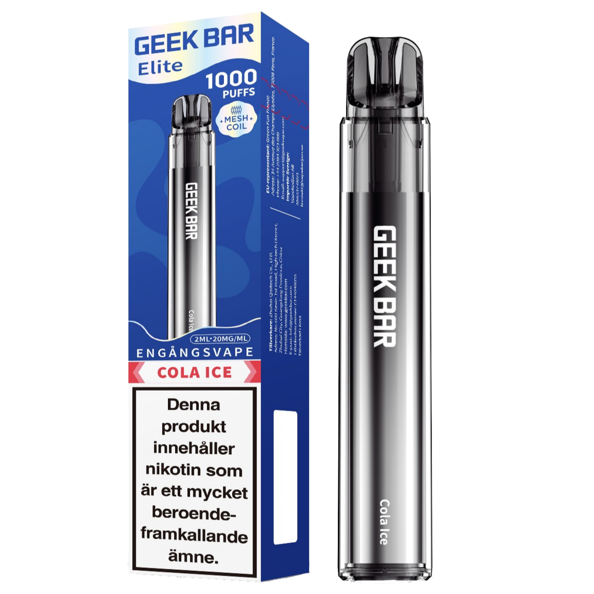 GEEK BAR Elite Cola Ice 20mg E-cigg Tobax
