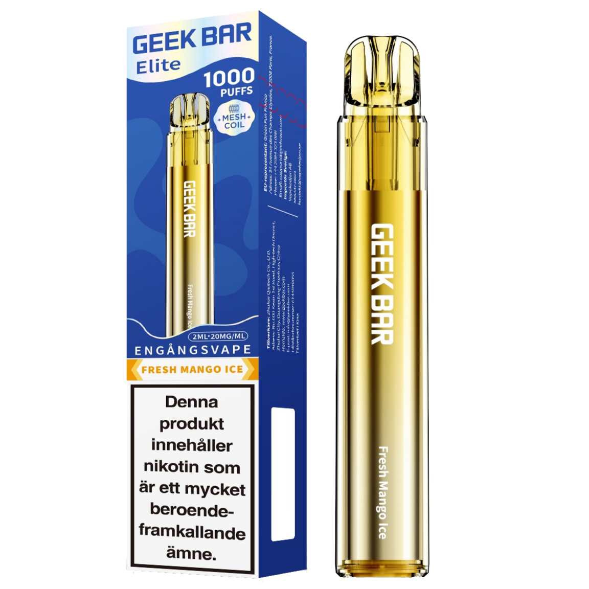 GEEK BAR Elite Fresh Mango Ice 20mg E-cigg Tobax