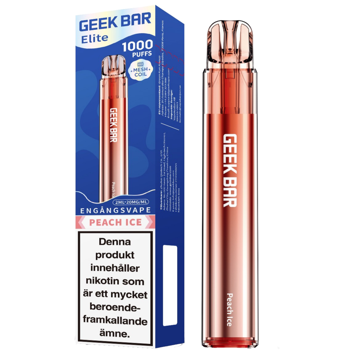 GEEK BAR Elite Peach Ice 20mg E-cigg Tobax