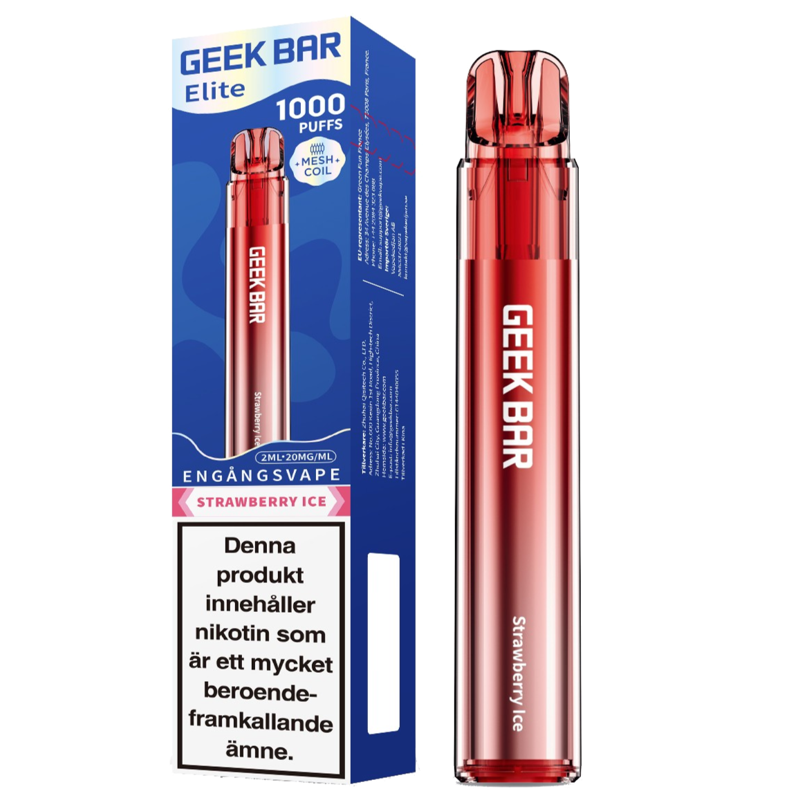 GEEK BAR Elite Strawberry Ice 20mg E-cigg Tobax