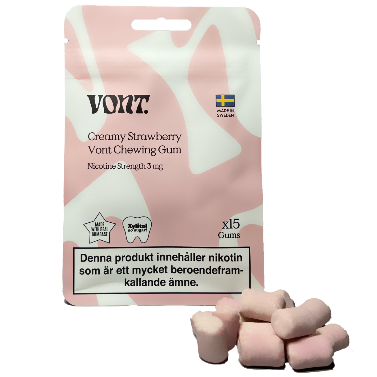Vont Gum Creamy Strawberry 3mg Tobax