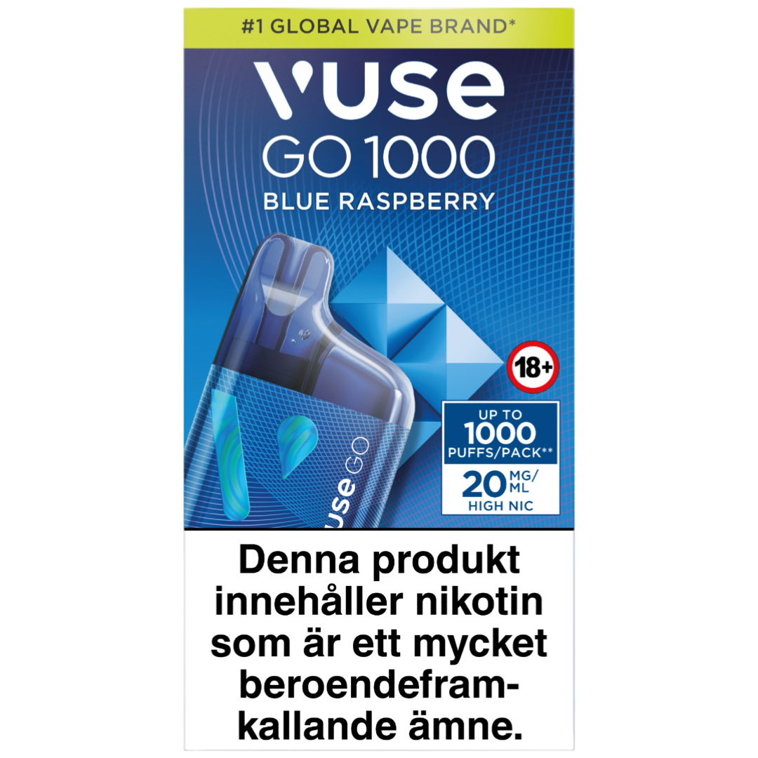 Vuse Go Box 1000 Blue Raspberry 20mg – Tobax