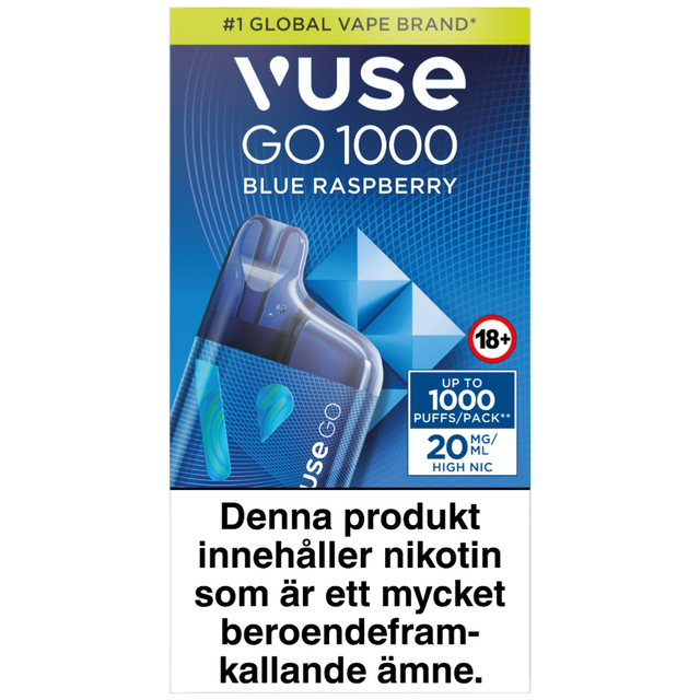 Vuse Go Box 1000 Blue Raspberry 20mg – Tobax
