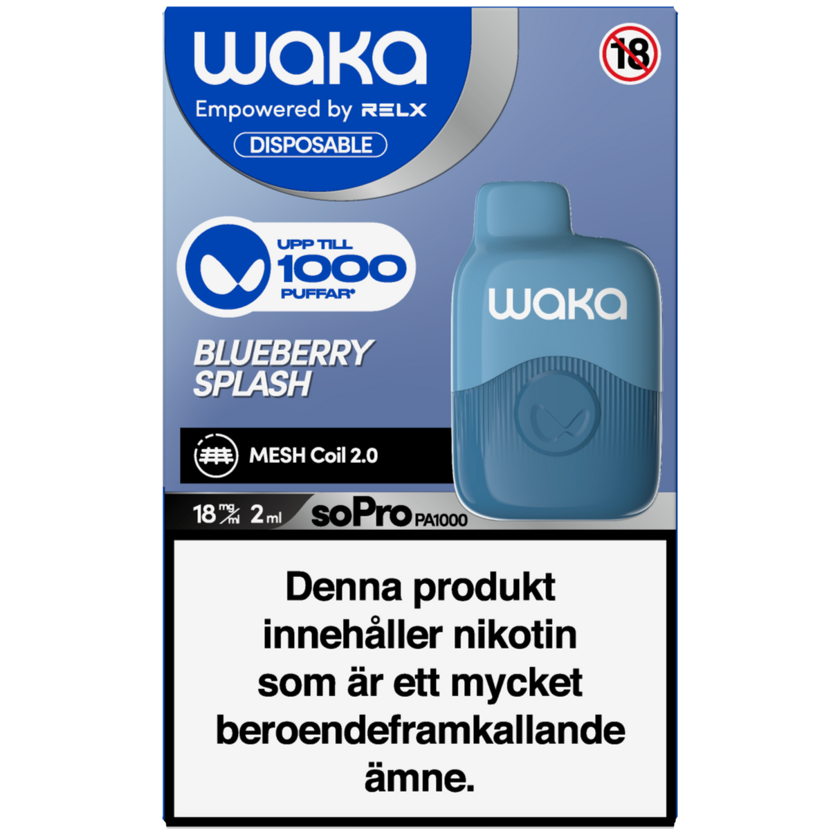 WAKA Blueberry Splash 18mg Tobax