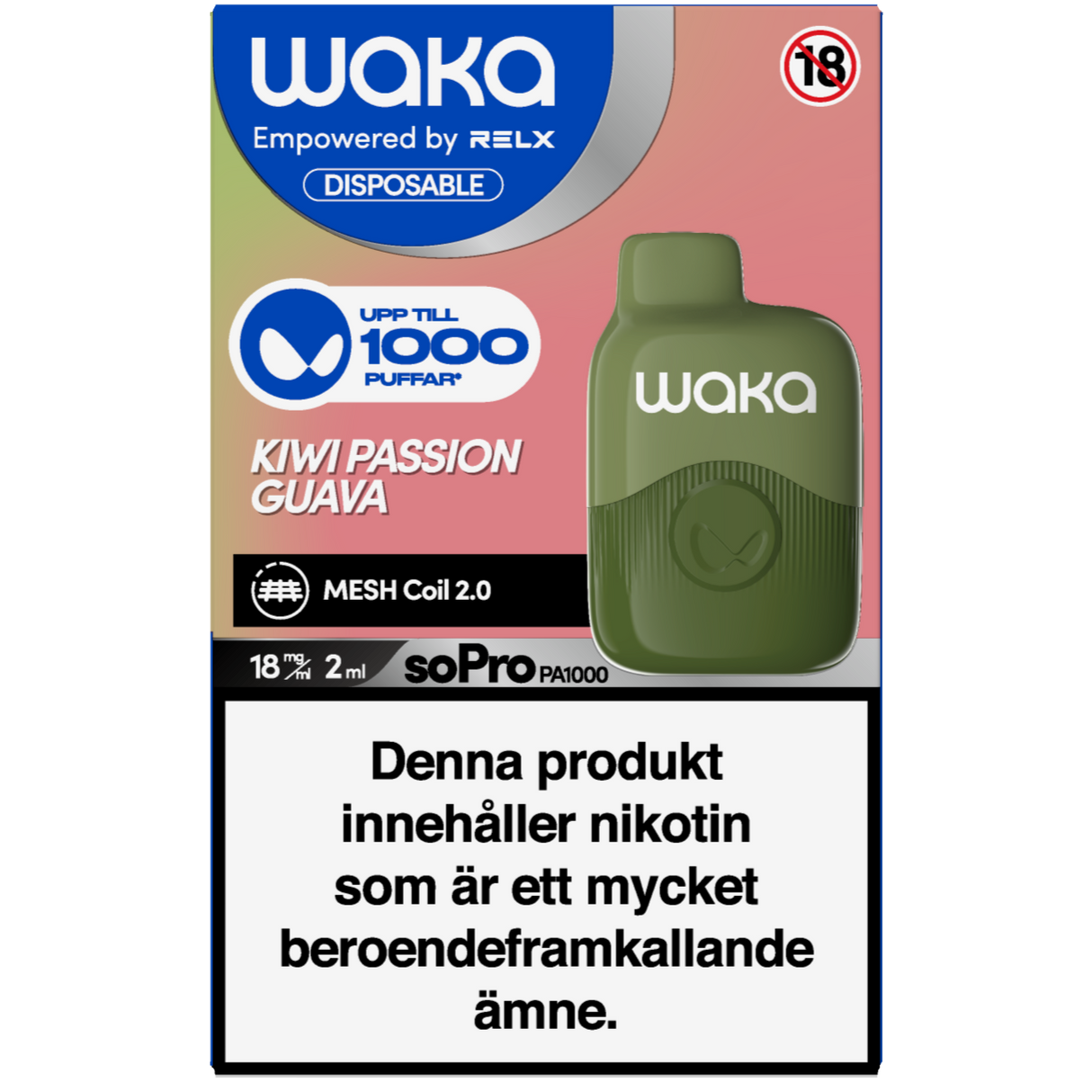 WAKA Kiwi Passion Guava 18mg - Bundle E-cigg Tobax