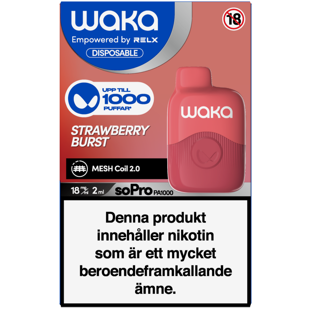 WAKA Strawberry Burst 18mg Tobax