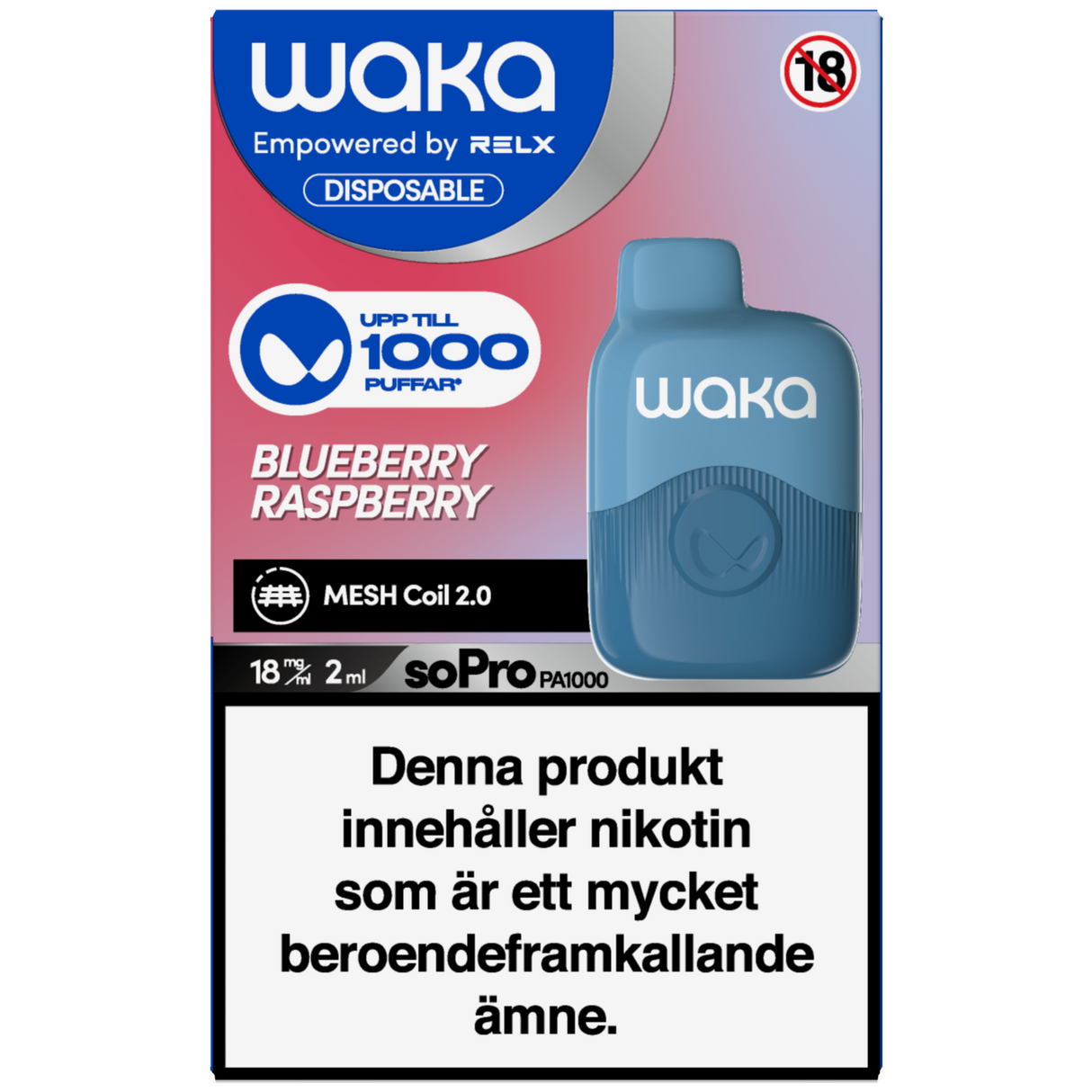 WAKA Blueberry Raspberry 18mg Tobax