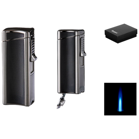 Cigarrtändare Silver/Svart Med Cigarrborr-Cigarr-Tobax