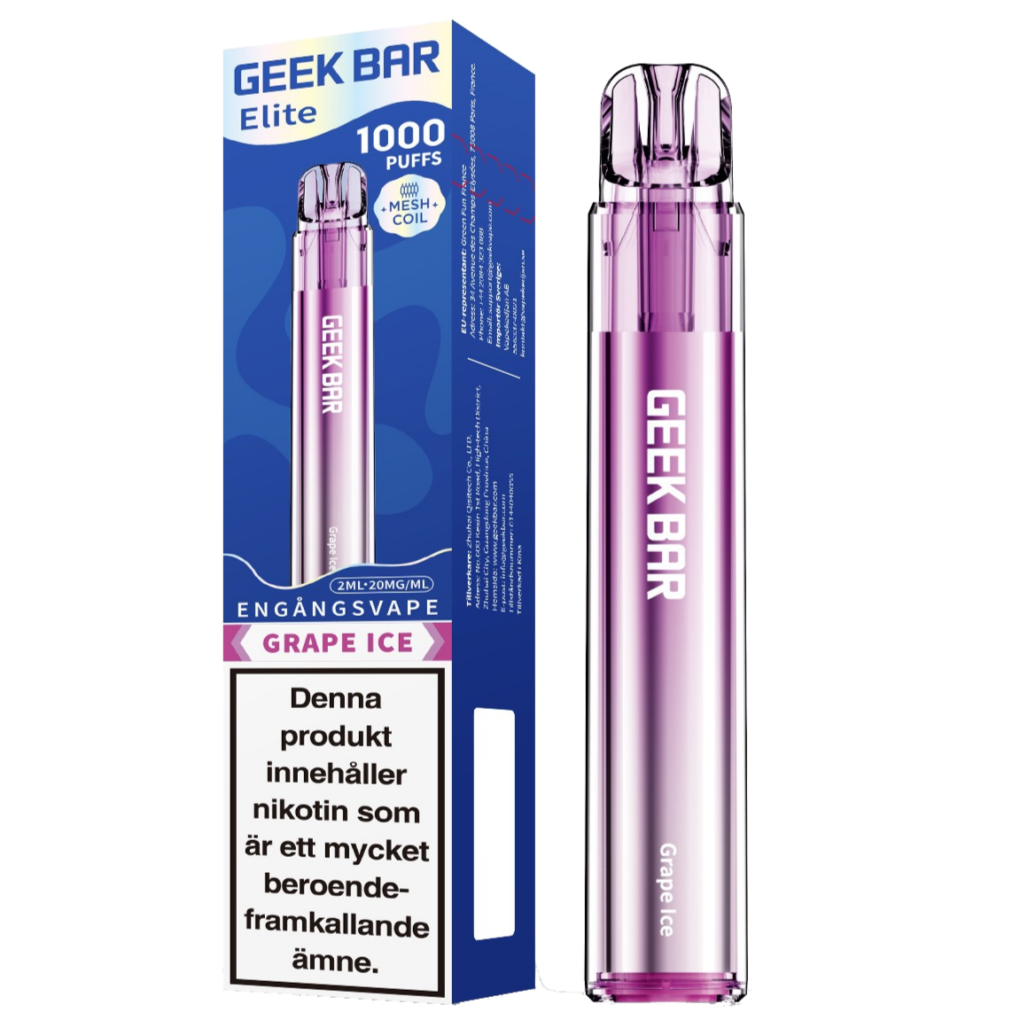 GEEK BAR Elite Grape Ice 20mg-E-cigg-Tobax