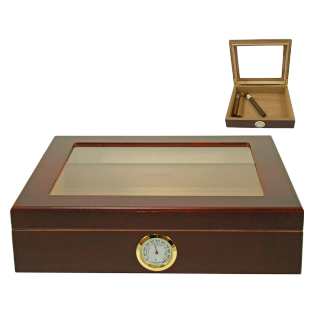 Humidor Brun Glastopp-Cigarr-Tobax
