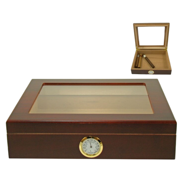 Humidor Brun Glastopp-Cigarr-Tobax