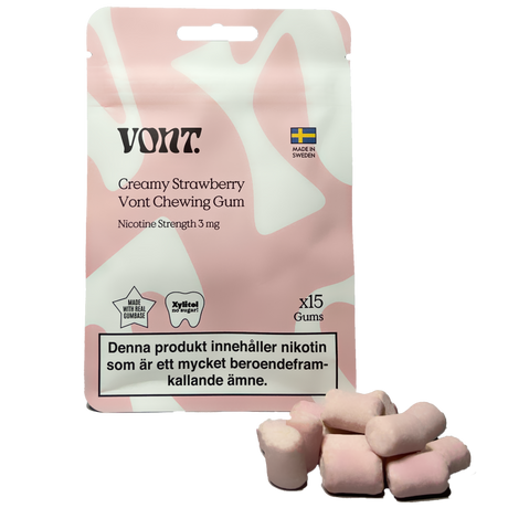 Vont Gum Creamy Strawberry 3mg-Tobax