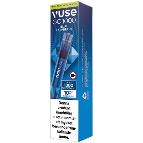 Vuse Go 1000 Blue Raspberry 10mg-e-cigg-Tobax