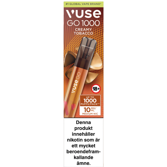 Vuse Go 1000 Creamy Tobacco 10mg - med snabb leverans & fri frakt Tobax Vuse Go 1000 Creamy Tobacco 10mg - med snabb leverans & fri frakt Tobax