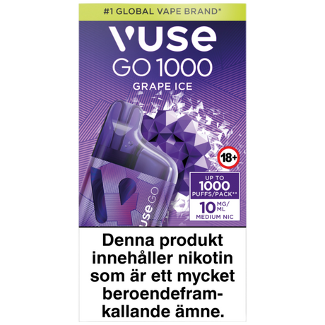 Vuse Go Box 1000 Grape Ice 10mg