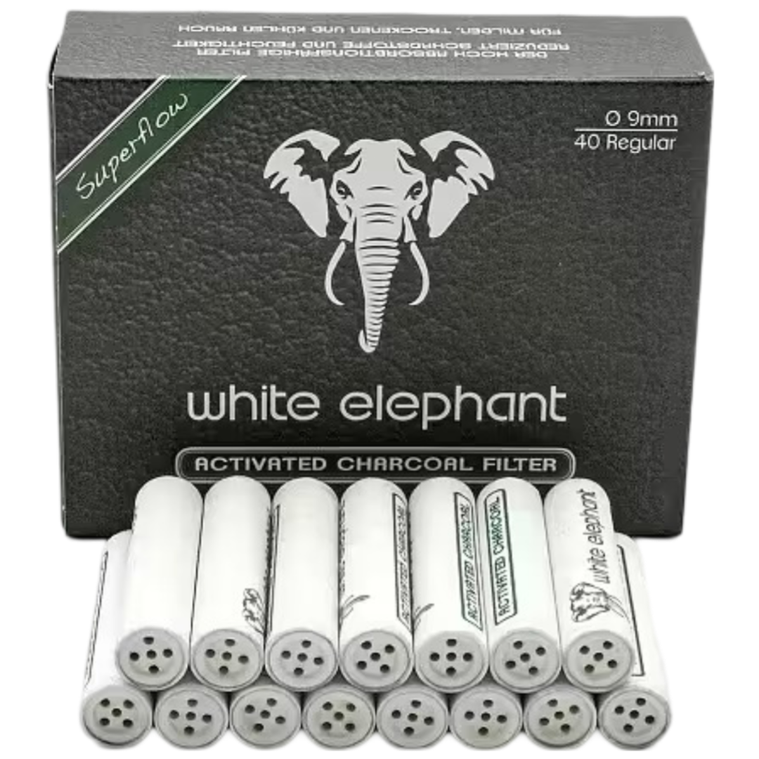 White Elephant Pipfilter 9mm 40-Pack-Tobax
