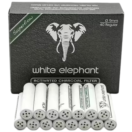 White Elephant Pipfilter 9mm 40-Pack-Tobax
