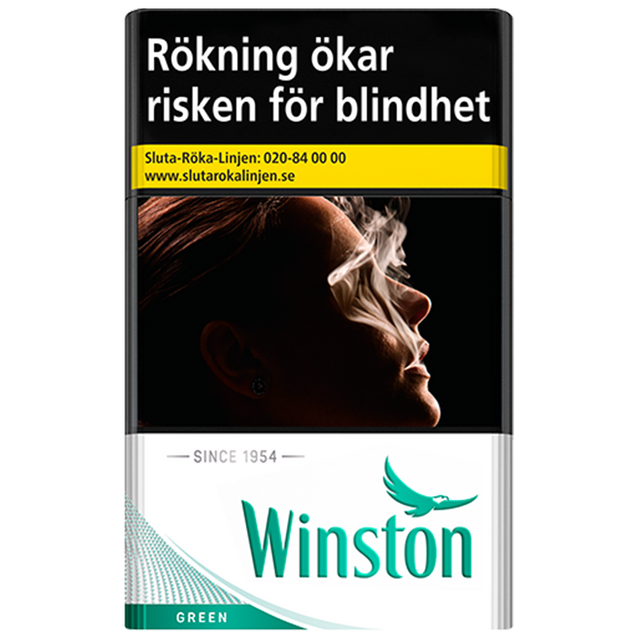winston green cigarettes (with eagle from above) (Menthol Lights) KS-20-H - Sweden and USA Winston Menthol Extra Longs, 100's